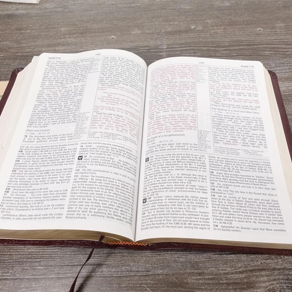 The NIV Study Bible‎ Herald Burgundy Bonded Leather Hardcover Red Letter